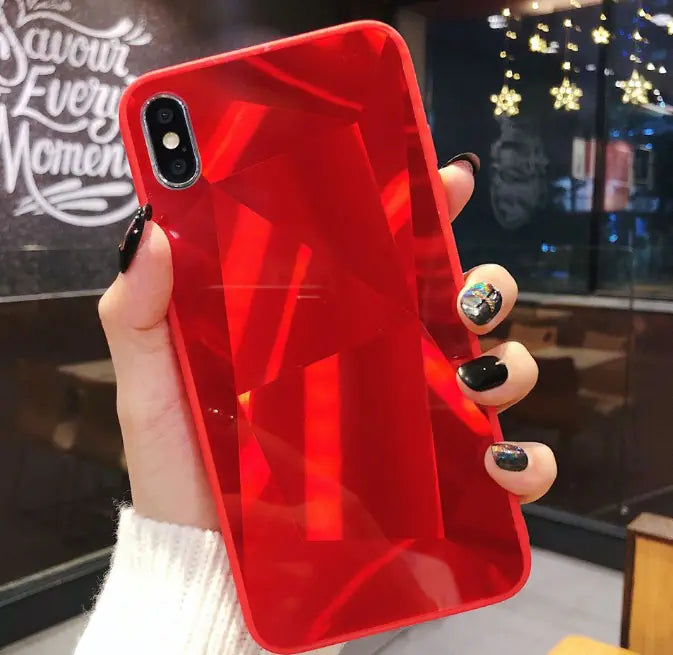Colorful 3D Diamond Mirror Phone Case for Couples
